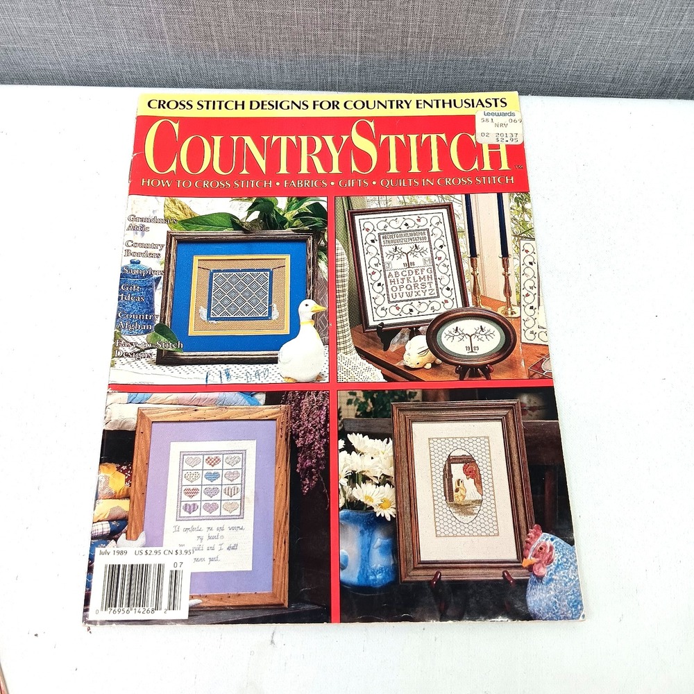 Country Stitch Magazine July 1989 Vol 2 No 1 Amish Wedding Cross Stitch Patterns
